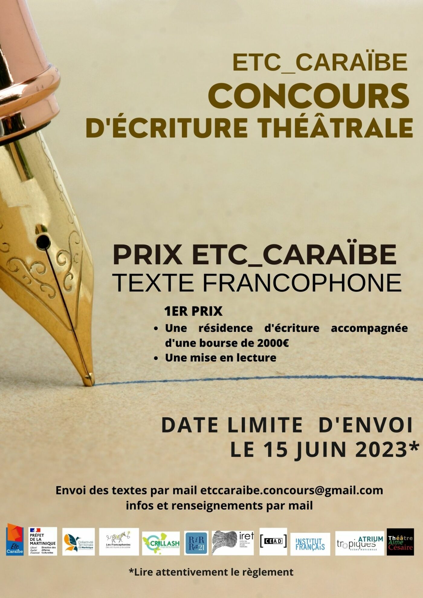 CONCOURS D’ÉCRITURE THÉÂTRALE 2023