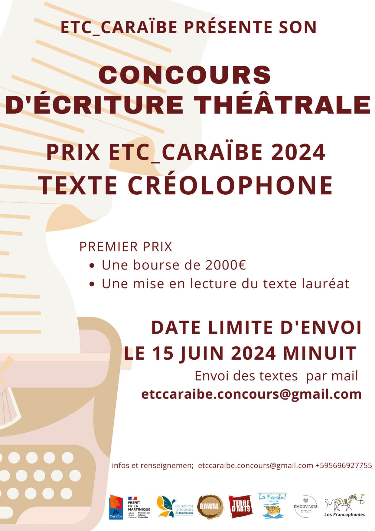 CONCOURS D’ÉCRITURE THÉÂTRALE 2024- Texte créolophone